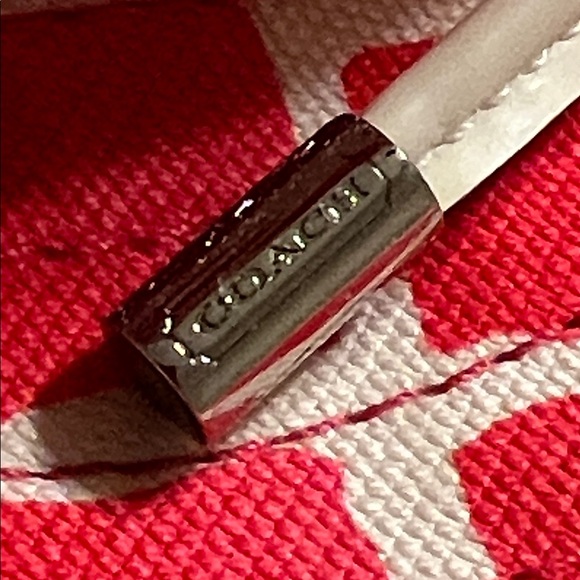 COACH Full Brim Beach Cotton Canvas Hat Sun Pink and Cream - Picture 4 of 8